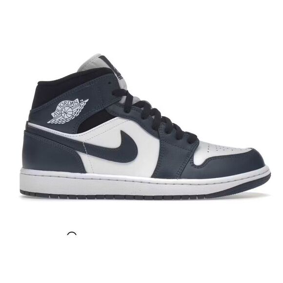 Nike Air Jordan 1 Mid Armory Navy Blue White Shoes Y 7 / Women’s 8.5 554724-411 - Picture 1 of 14